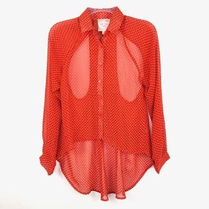 Romeo & Juliet Couture Orange Long Sleeve Blouse